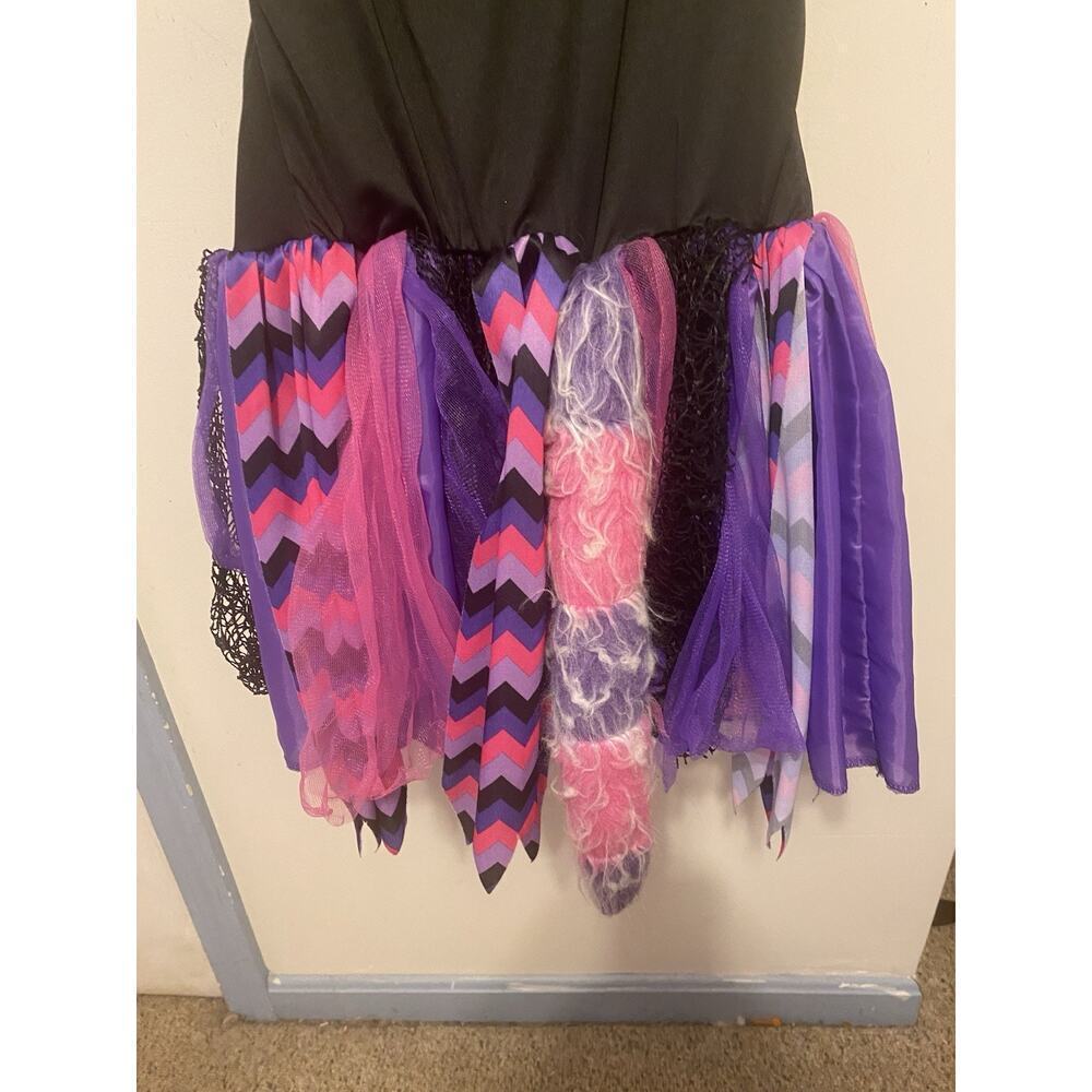Spirit SassyCat Girls HalloweenCostume Furry BlackPurple Witchy Vams Grunge XL14 - Picture 4 of 4